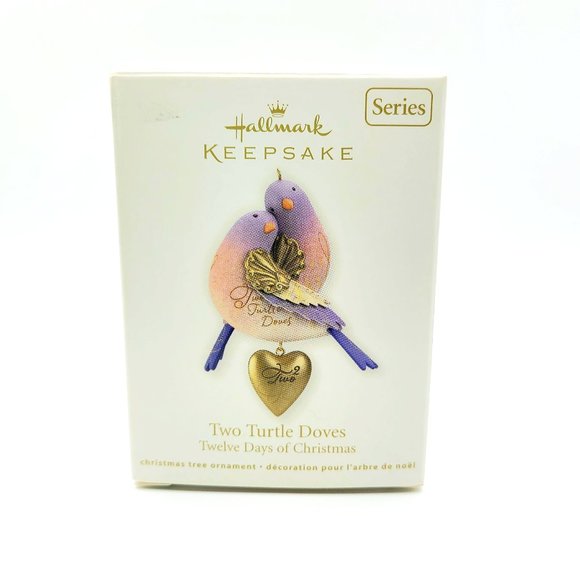 Hallmark 2012 Two Turtle Doves" & 2013 "Three French Hens" collectible ornaments - Picture 2 of 11
